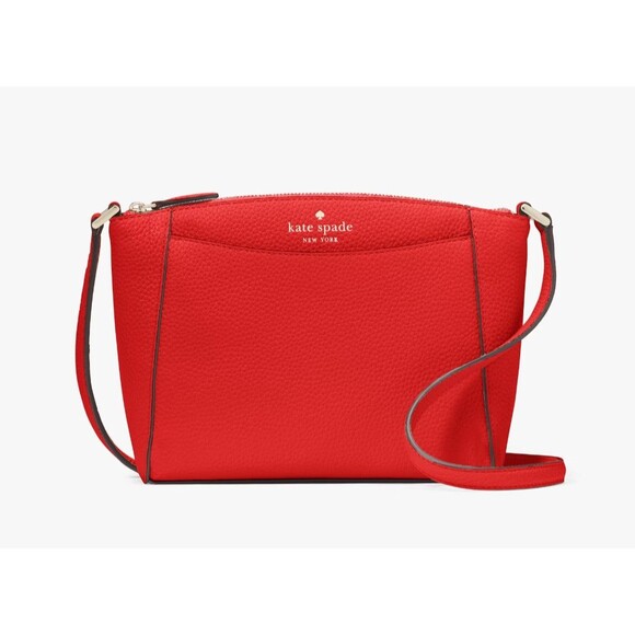 New Kate Spade Monica Pebbled Leather Crossbody Tomato Slice - Picture 1 of 5